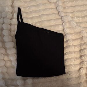 Kendall & Kylie Black Asymmetrical Tank Top